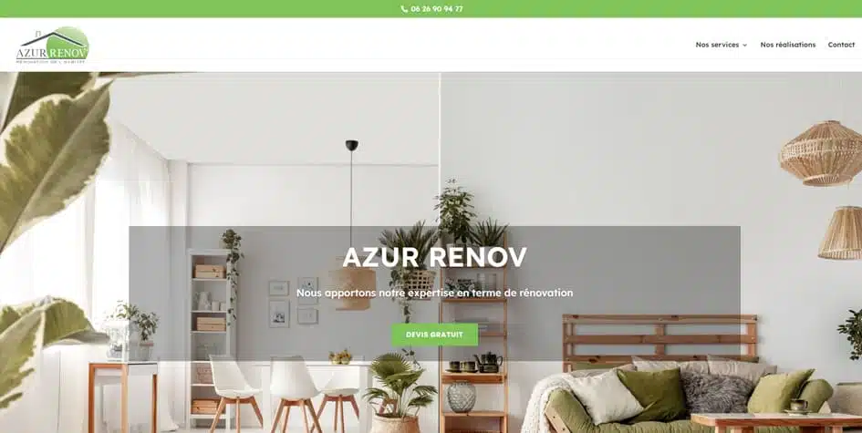 Création site web WordPress Azur Renov